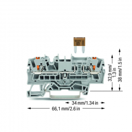 WAGO | 2202-1681 | 2-CONDUCTOR FUSE TERMINAL BLOCK FOR MINI-