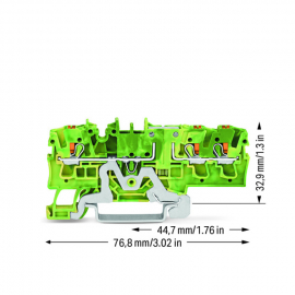 WAGO | 2202-1707 | 3-CONDUCTOR GROUND TERMINAL BLOCK; WITH P