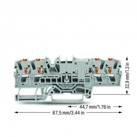 WAGO | 2202-1801 | 4-CONDUCTOR THROUGH TERMINAL BLOCK WITH P