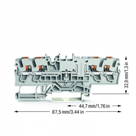 WAGO | 2202-1861 | 4-CONDUCTOR CARRIER TERMINAL BLOCK WITH P