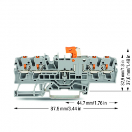 WAGO | 2202-1871 | 4-CONDUCTOR DISCONNECT/TEST TB WITH PUSH-