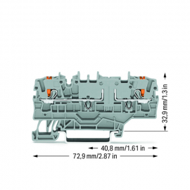 WAGO | 2202-1901 | 2-CONDUCTOR THROUGH TERMINAL BLOCK; WITH