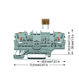 WAGO | 2202-1981 | 2-CONDUCTOR FUSE TERMINAL BLOCK; FOR MINI