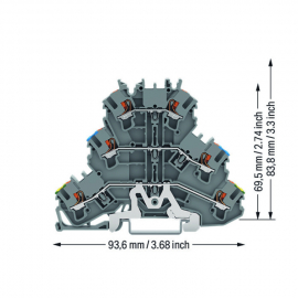 WAGO | 2202-3217 | TRIPLE-DECK TERMINAL BLOCK GROUND COND./T