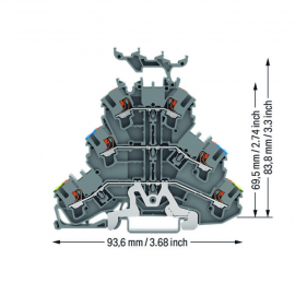 WAGO | 2202-3247 | TRIPLE-DECK TERMINAL BLOCK GROUND COND./T