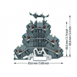 WAGO | 2202-3248 | TRIPLE-DECK TERMINAL BLOCK SHIELD/THROUGH