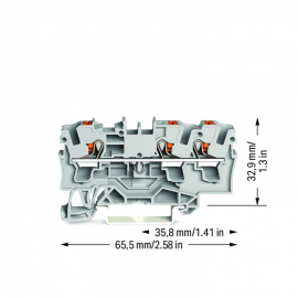 WAGO | 2204-1301 | 3-CONDUCTOR THROUGH TERMINAL BLOCK; WITH