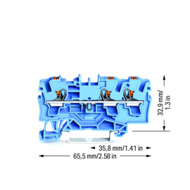 WAGO | 2204-1304 | 3-CONDUCTOR THROUGH TERMINAL BLOCK; WITH