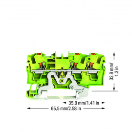 WAGO | 2204-1307 | 3-CONDUCTOR GROUND TERMINAL BLOCK; WITH P