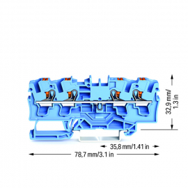 WAGO | 2204-1404 | 4-CONDUCTOR THROUGH TERMINAL BLOCK; WITH