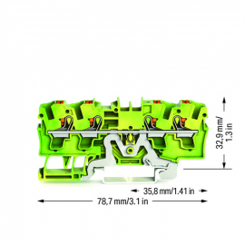 WAGO | 2204-1407 | 4-CONDUCTOR GROUND TERMINAL BLOCK; WITH P