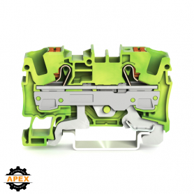 2-CONDUCTOR GROUND TERMINAL BLOCK; WITH PUSH-BUTTON; 6 MM²;