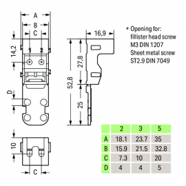 WAGO | 221-502 | 221 LEVER-NUTS® MOUNTING CARRIER; 2-CONDUCT