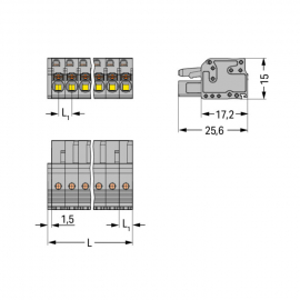 WAGO | 2231-102/026-000 | 1-CONDUCTOR FEMALE PLUG; PUSH-BUTT