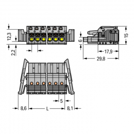 WAGO | 2231-102/037-000 | 1-CONDUCTOR FEMALE PLUG; PUSH-BUTT