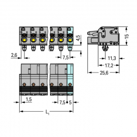 WAGO | 2231-203/008-000 | 1-CONDUCTOR FEMALE PLUG; PUSH-BUTT