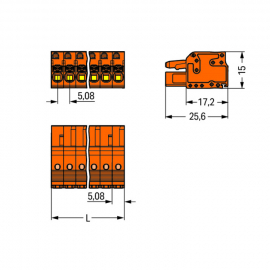 WAGO | 2231-302/102-000 | 1-CONDUCTOR FEMALE PLUG; PUSH-BUTT