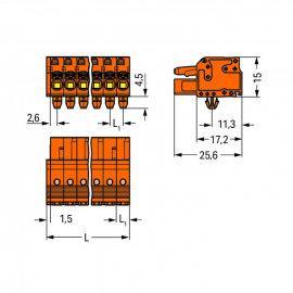 WAGO | 2231-304/008-000 | 1-CONDUCTOR FEMALE PLUG; PUSH-BUTT