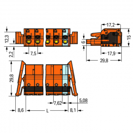 WAGO | 2231-702/037-000 | 1-CONDUCTOR FEMALE CONNECTOR, PUSH