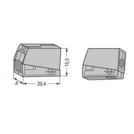 WAGO | 224-101 | PUSHWIRE® INLINE CONNECTOR; GRAY; 
BOX OF 1