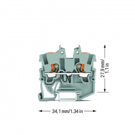 WAGO | 2250-1201 | 2-CONDUCTOR MINIATURE THROUGH TB WITH PUS