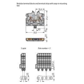 WAGO | 2250-311 | 2-CONDUCTOR MINIATURE THROUGH TB WITH PUSH