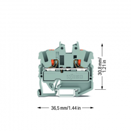 WAGO | 2252-1201 | 2-CONDUCTOR MINIATURE THROUGH TB WITH PUS