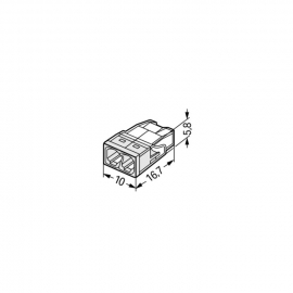 PUSHWIRE®  SPLICING CONNECTOR; 2-CONDUCTOR, WHITE