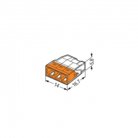 PUSHWIRE®  SPLICING CONNECTOR; 3-CONDUCTOR, ORANGE