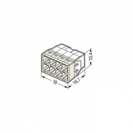 PUSHWIRE®  SPLICING CONNECTOR; 8-CONDUCTOR, LIGHT GRAY