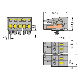 WAGO | 231-102/008-000 | 1-CONDUCTOR FEMALE PLUG; SNAP-IN MO