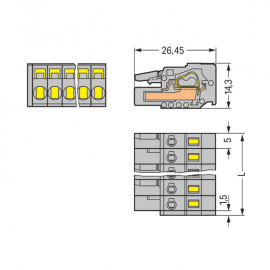 WAGO | 231-102/026-000 | 1-CONDUCTOR FEMALE PLUG; 2.5 MM²; P