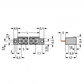 WAGO | 231-132/040-000 | THT MALE HEADER; 1.0 X 1.0 MM SOLDE