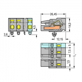 WAGO | 231-202/008-000 | 1-CONDUCTOR FEMALE PLUG; SNAP-IN MO