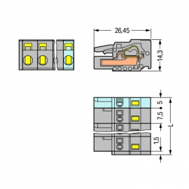 WAGO | 231-202/026-000 | 1-CONDUCTOR FEMALE PLUG; 2.5 MM²; P