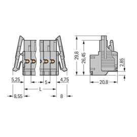 WAGO | 231-2102/037-000 | 2-CONDUCTOR FEMALE CONNECTOR; LOCK