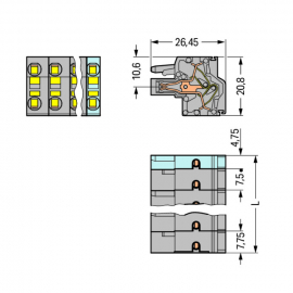 WAGO | 231-2202/026-000 | 2-CONDUCTOR FEMALE CONNECTOR; 2.5