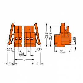 WAGO | 231-2302/037-000 | 2-CONDUCTOR FEMALE CONNECTOR; LOCK