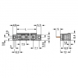 WAGO | 231-240/040-000 | THT MALE HEADER; 1.0 X 1.0 MM SOLDE