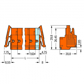 WAGO | 231-2702/037-000 | 2-CONDUCTOR FEMALE CONNECTOR; LOCK