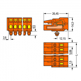 WAGO | 231-302/008-000 | 1-CONDUCTOR FEMALE PLUG; SNAP-IN MO