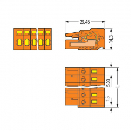 WAGO | 231-302/026-000 | 1-CONDUCTOR FEMALE PLUG; 2.5 MM²; P