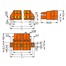 WAGO | 231-302/031-000 | 1-CONDUCTOR FEMALE PLUG; CLAMPING C