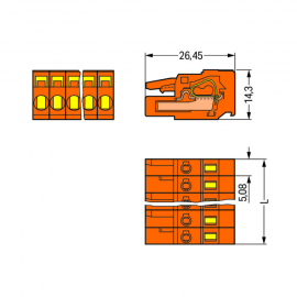 WAGO | 231-302/102-000 | 1-CONDUCTOR FEMALE PLUG; WITH INTEG