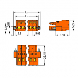 WAGO | 231-302/107-000 | 1-CONDUCTOR FEMALE PLUG; SCREW FLAN