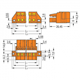 WAGO | 231-306/027-000 | 1-CONDUCTOR FEMALE PLUG; CLAMPING C