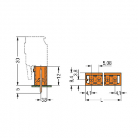 WAGO | 231-335/001-000 | THT MALE HEADER; 1.0 X 1.0 MM SOLDE