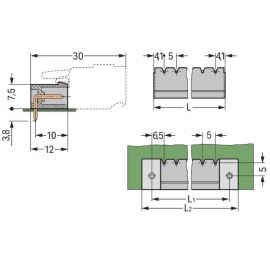 WAGO | 231-432/001-000 | THT MALE HEADER; 1.0 X 1.0 MM SOLDE