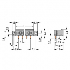 WAGO | 231-432/040-000 | THT MALE HEADER; 1.0 X 1.0 MM SOLDE