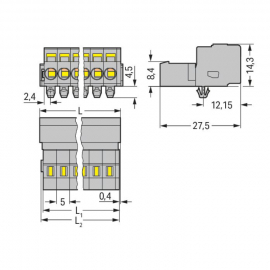 WAGO | 231-602/018-000 | 1-CONDUCTOR MALE CONNECTOR; SNAP-IN